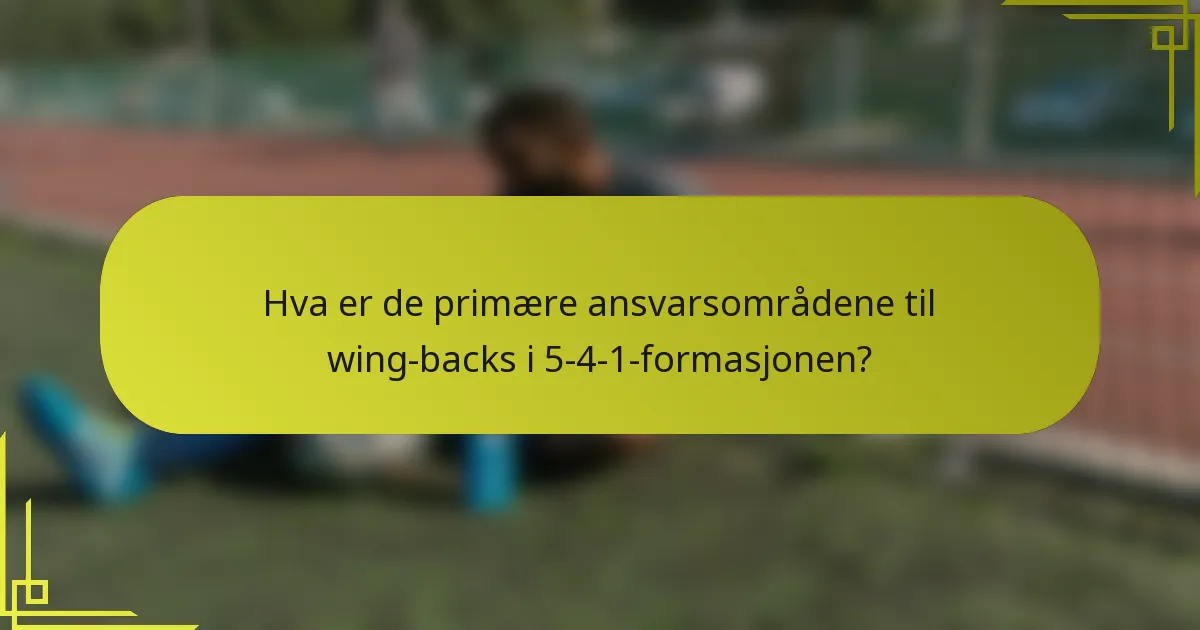 Hva er de primære ansvarsområdene til wing-backs i 5-4-1-formasjonen?