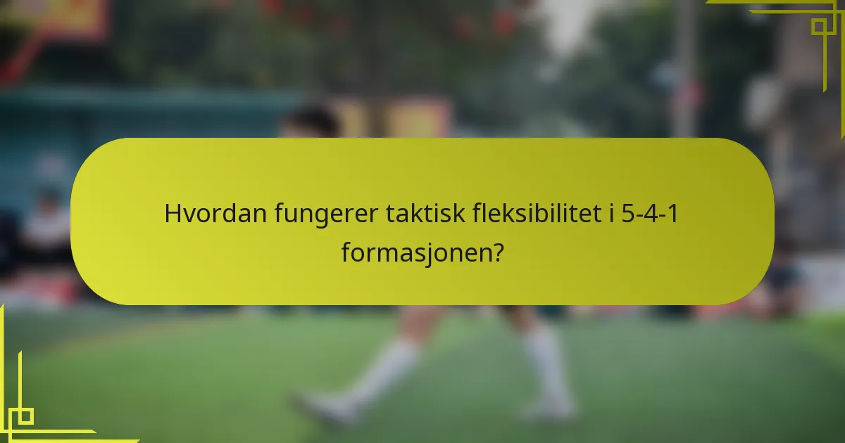Hvordan fungerer taktisk fleksibilitet i 5-4-1 formasjonen?